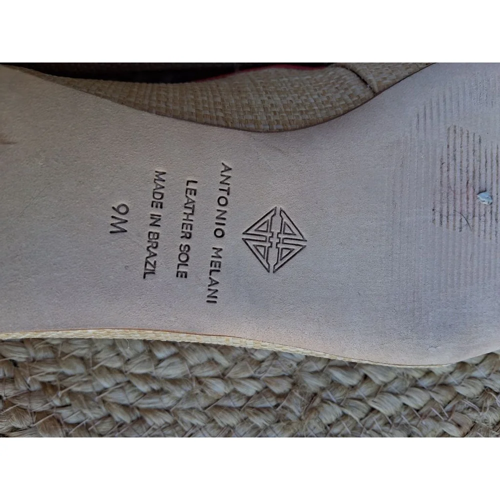 Antonio Melani Ruth Raffia Mary Jane Flats & Loafers Size 9 Beige Red EUC - Picture 10 of 11